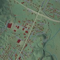 Second close-up of the map of Dunlap, Tennessee print showing more streets and buildings
