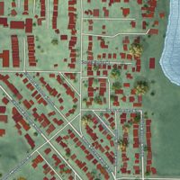 Second close-up of the map of Dunlap, Washington print showing more streets and buildings