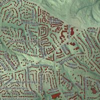 Second close-up of the map of Dunwoody, Georgia print showing more streets and buildings