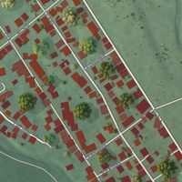 Second close-up of the map of Duque, Puerto Rico print showing more streets and buildings