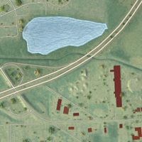 Second close-up of the map of Durand, Michigan print showing more streets and buildings