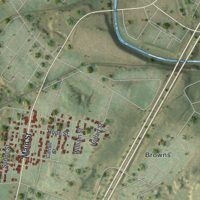 Second close-up of the map of Duryea, Pennsylvania print showing more streets and buildings