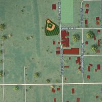 Second close-up of the map of Dustin, Oklahoma print showing more streets and buildings