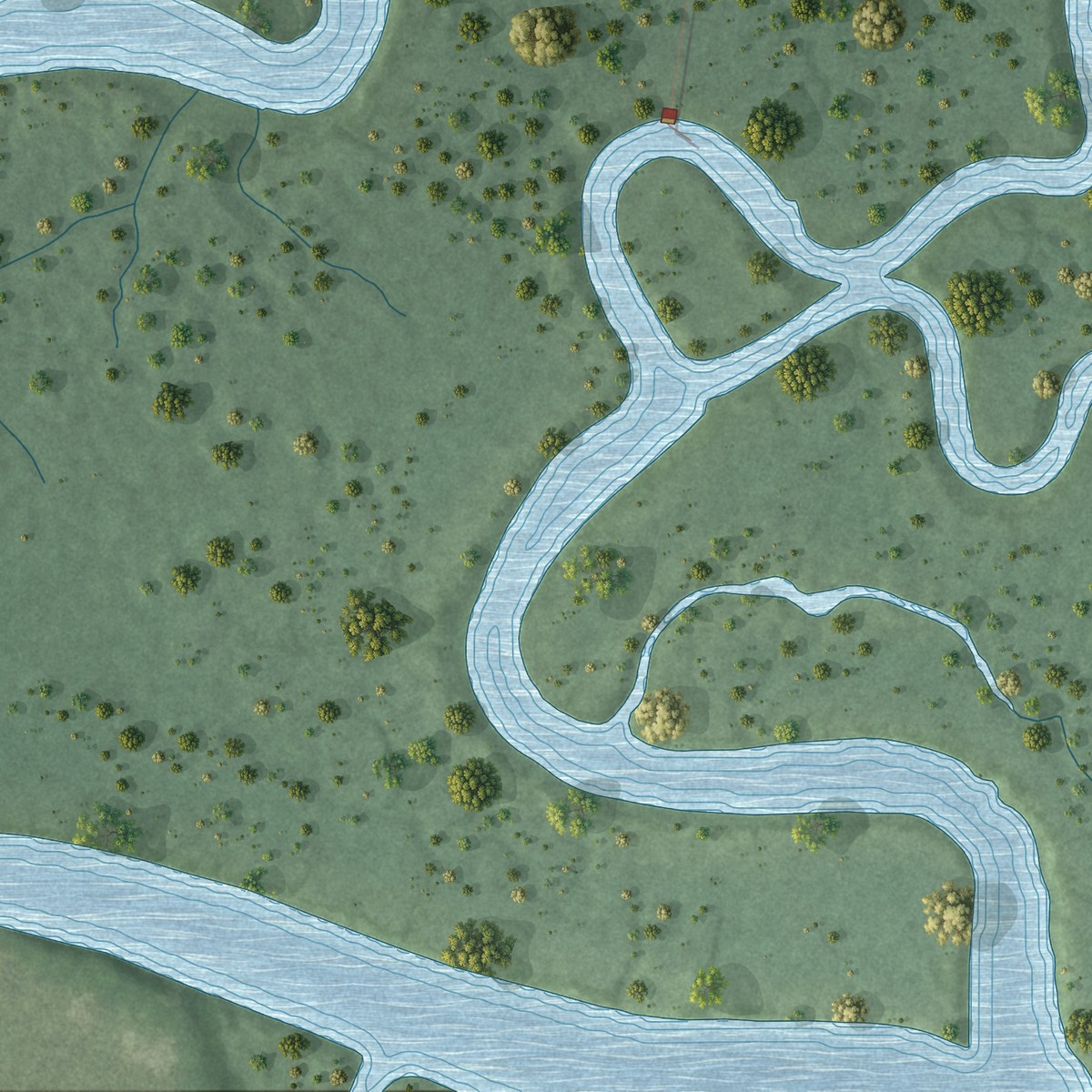 Second close-up of the map of Dutch Island, Georgia print showing more streets and buildings