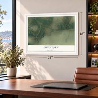 Dutchtown, Missouri map, 18 x 24 inch print in a white frame in a home office
