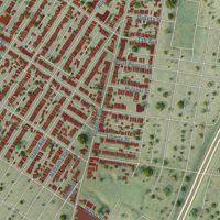 Second close-up of the map of Dutchtown, St. Louis, Missouri print showing more streets and buildings