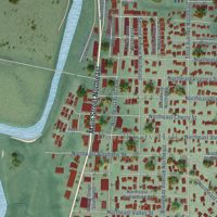 Second close-up of the map of Duvall, Washington print showing more streets and buildings