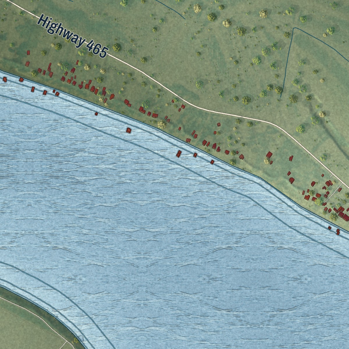 Second close-up of the map of Eagle Bend, Mississippi print showing more streets and buildings