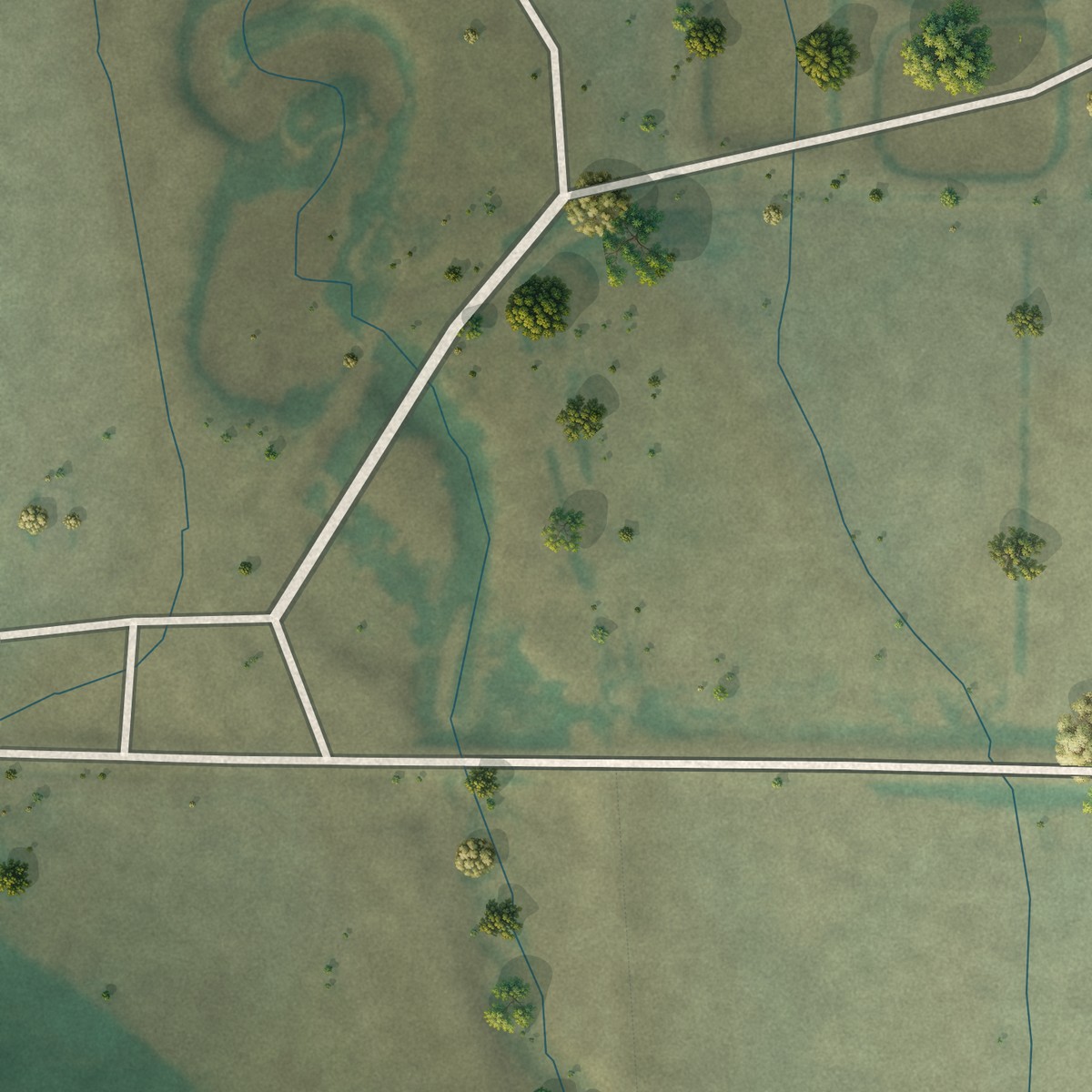 Second close-up of the map of Eagle Creek Colony, Montana print showing more streets and buildings