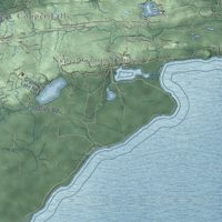 Second close-up of the map of Eagle Harbor, Michigan print showing more streets and buildings