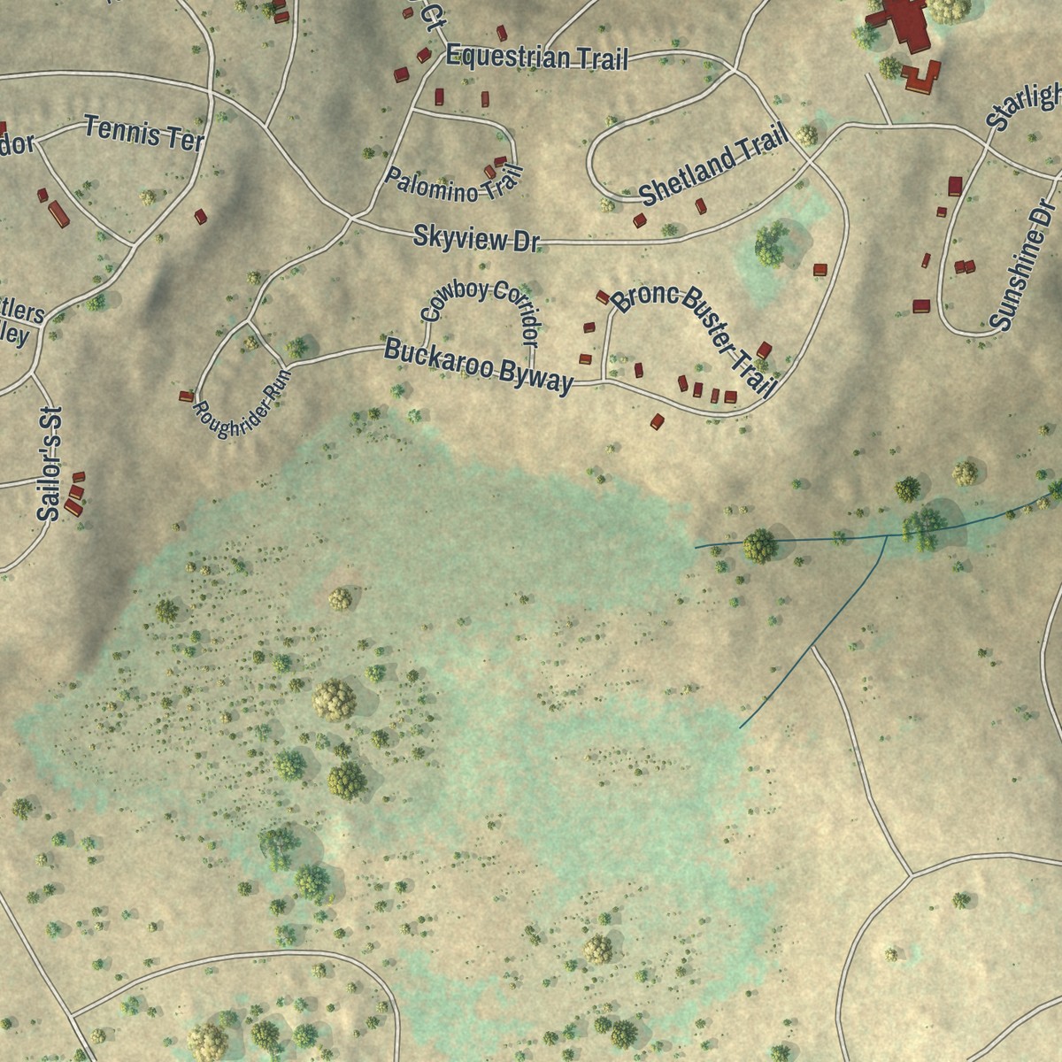 Second close-up of the map of Eagle Lake, Pennsylvania print showing more streets and buildings