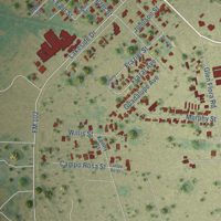 Second close-up of the map of Eagle Lake, Texas print showing more streets and buildings