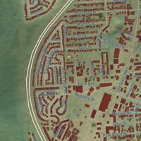 Second close-up of the map of Eagle River, Alaska print showing more streets and buildings