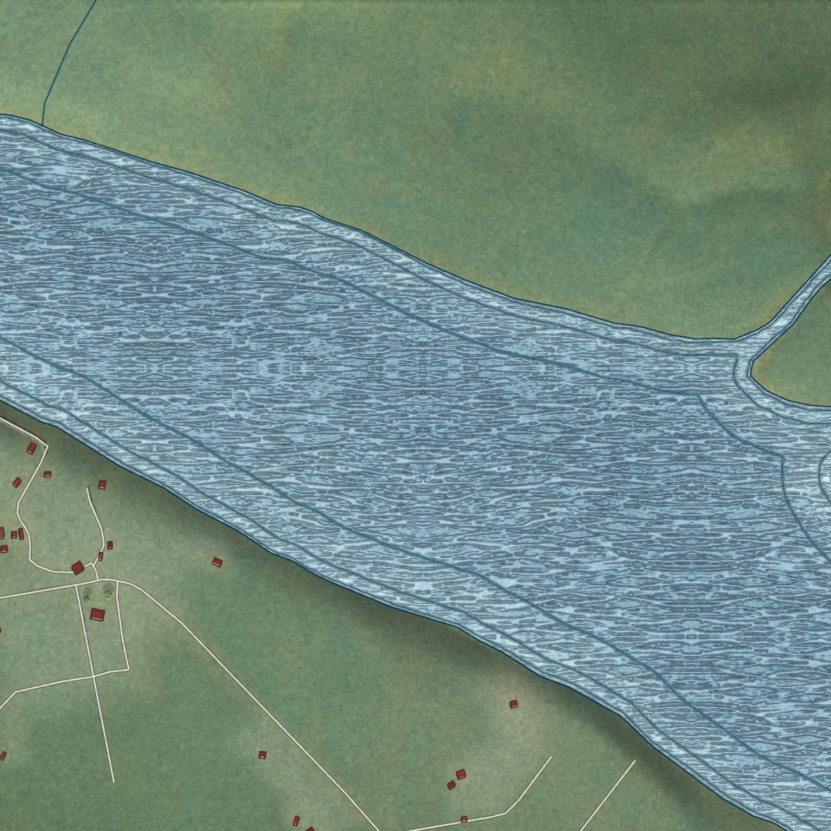 Second close-up of the map of Eagle Village, Alaska print showing more streets and buildings