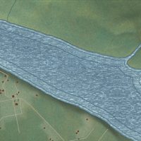 Second close-up of the map of Eagle Village, Alaska print showing more streets and buildings
