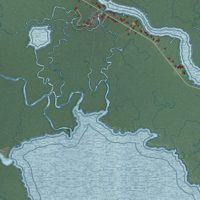 Second close-up of the map of Eagleswood, New Jersey print showing more streets and buildings
