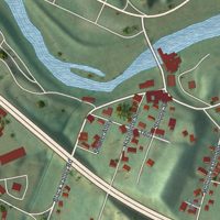 Second close-up of the map of Earlston, Pennsylvania print showing more streets and buildings