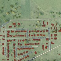 Second close-up of the map of Earlville, Illinois print showing more streets and buildings