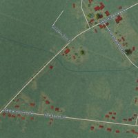 Second close-up of the map of East Arcadia, North Carolina print showing more streets and buildings