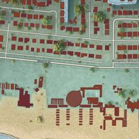 Second close-up of the map of East Atlantic Beach, New York print showing more streets and buildings