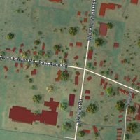 Second close-up of the map of East Avon, New York print showing more streets and buildings