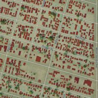 Second close-up of the map of East Bakersfield, California print showing more streets and buildings