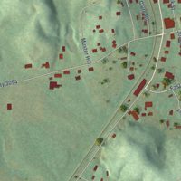 Second close-up of the map of East Bernstadt, Kentucky print showing more streets and buildings