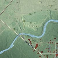 Second close-up of the map of East Brewton, Alabama print showing more streets and buildings