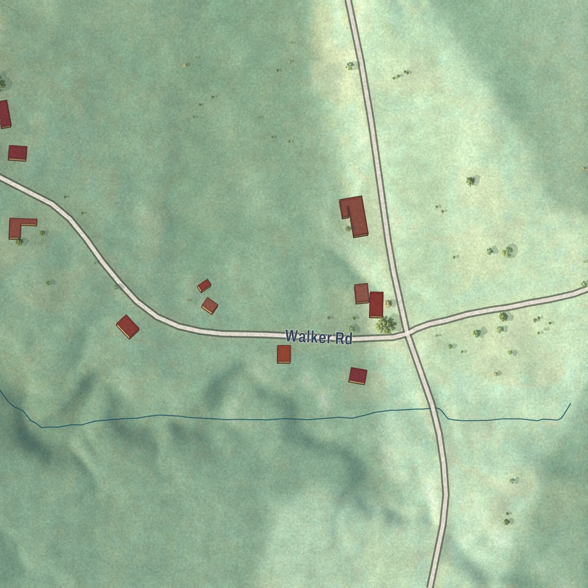 Second close-up of the map of East Burke, Vermont print showing more streets and buildings