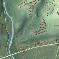 Second close-up of the map of East Caln, Pennsylvania print showing more streets and buildings