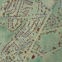 Second close-up of the map of East Camden, South Carolina print showing more streets and buildings