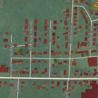 Second close-up of the map of East Canton, Ohio print showing more streets and buildings