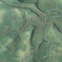 Second close-up of the map of East Carroll, Pennsylvania print showing more streets and buildings