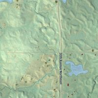 Second close-up of the map of East Dunseith, North Dakota print showing more streets and buildings