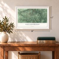 East Fallowfield, Chester County, Pennsylvania map, 12 x 18 inch print in a white frame in an entryway
