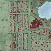 Second close-up of the map of East Grand Rapids, Michigan print showing more streets and buildings
