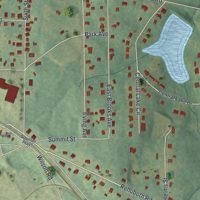 Second close-up of the map of East Griffin, Georgia print showing more streets and buildings