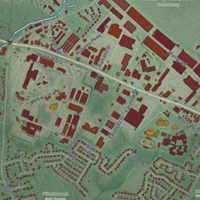 Second close-up of the map of East Hanover, New Jersey print showing more streets and buildings