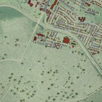 Second close-up of the map of East Highland Park, Virginia print showing more streets and buildings