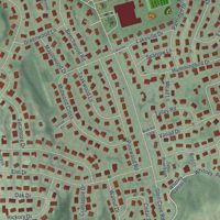 Second close-up of the map of East Hills, New York print showing more streets and buildings