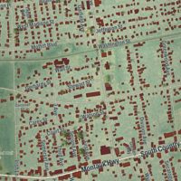 Second close-up of the map of East Islip, New York print showing more streets and buildings
