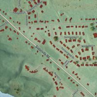 Second close-up of the map of East Ithaca, New York print showing more streets and buildings