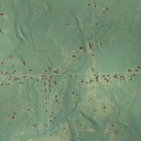 Second close-up of the map of East Leroy, Michigan print showing more streets and buildings