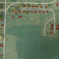 Second close-up of the map of East Lynne, Missouri print showing more streets and buildings