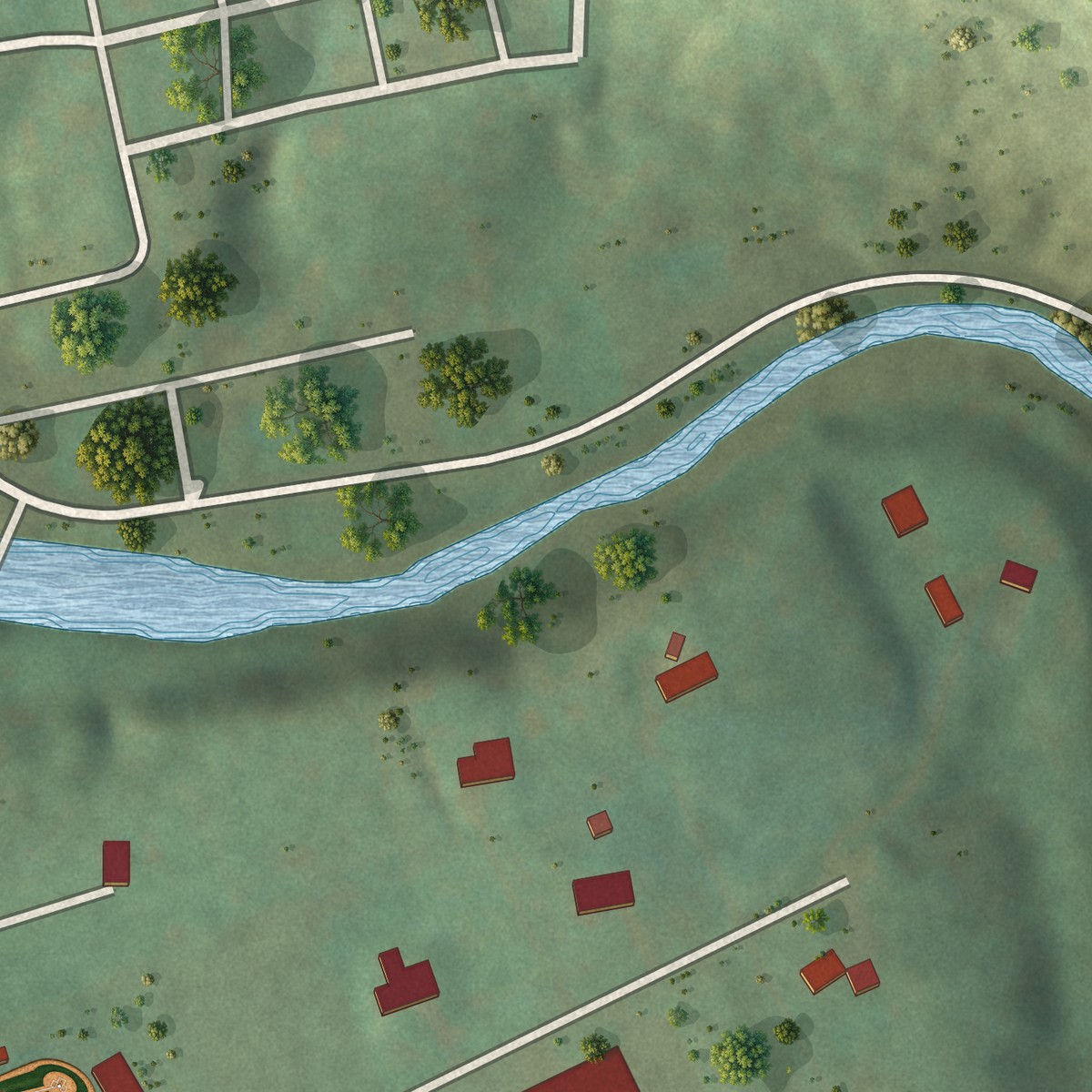 Second close-up of the map of East Marianna, Pennsylvania print showing more streets and buildings