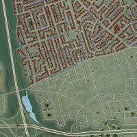 Second close-up of the map of East Meadow, New York print showing more streets and buildings