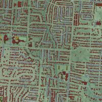 Second close-up of the map of East Memphis, Tennessee print showing more streets and buildings
