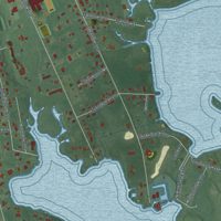 Second close-up of the map of East Moriches, New York print showing more streets and buildings