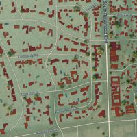 Second close-up of the map of East Pasadena, California print showing more streets and buildings