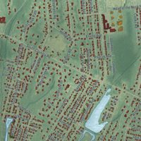 Second close-up of the map of East Patchogue, New York print showing more streets and buildings